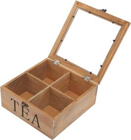 img 2 attached to 🍃 MyGift Rustic Natural Wood Tea Bag Storage Chest: Stylish Multipurpose Organizer with Clear Lid and Latch