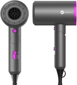 img 4 attached to 💨 Slopehill Professional Ionic Hair Dryer (Safety Upgraded) 1800W - Hot/Cool Wind, 3 Magnetic Attachments, ETL/UL/ALCI Safety Plug, Dark Grey