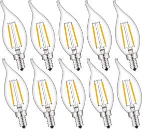 img 4 attached to 🕯️ 10 Pack CRLight 2W 250LM Dimmable LED Candelabra Bulb 2500K Warm White, E12 Base LED Candle Bulbs, Antique CA11 Flame Shape Clear Glass Chandelier Light Bulbs - Energy Efficient 25W Equivalent
