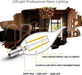 img 3 attached to 🕯️ 10 Pack CRLight 2W 250LM Dimmable LED Candelabra Bulb 2500K Warm White, E12 Base LED Candle Bulbs, Antique CA11 Flame Shape Clear Glass Chandelier Light Bulbs - Energy Efficient 25W Equivalent