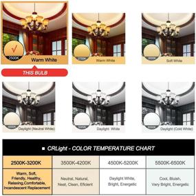 img 1 attached to 🕯️ 10 Pack CRLight 2W 250LM Dimmable LED Candelabra Bulb 2500K Warm White, E12 Base LED Candle Bulbs, Antique CA11 Flame Shape Clear Glass Chandelier Light Bulbs - Energy Efficient 25W Equivalent