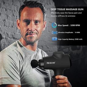 img 3 attached to 💪 FIT KING FT-025G Massage Gun for Athletes - Deep Tissue Percussion Muscle Massager to Boost Recovery and Alleviate Soreness - LCD Touch Screen, 6 Massage Heads, 20 Speed Levels