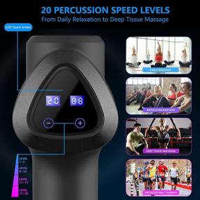 img 1 attached to 💪 FIT KING FT-025G Massage Gun for Athletes - Deep Tissue Percussion Muscle Massager to Boost Recovery and Alleviate Soreness - LCD Touch Screen, 6 Massage Heads, 20 Speed Levels