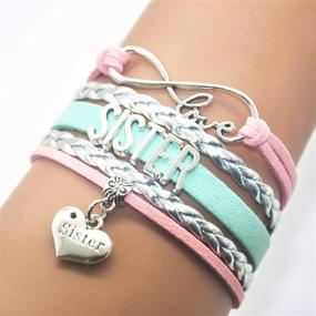 img 3 attached to 💖 Charming Sister Bracelet Set - Adorable Heart Pendant Bracelet for Sisters, Women, Girls
