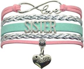 img 4 attached to 💖 Charming Sister Bracelet Set - Adorable Heart Pendant Bracelet for Sisters, Women, Girls