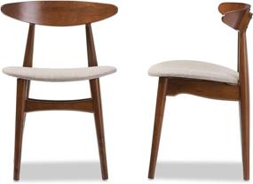 img 1 attached to 🪑 Baxton Studio French Oak Dining Chairs - Model 424-6939-AMZ