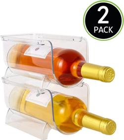 img 3 attached to 🍾 Efficient Wine and Water Bottle Organizer: Zeeych Set of 2 Stackable Wine Rack Holders for Kitchen Countertop, Pantry, Fridge - Convenient Storage Solution for Wine, Beer, Soda, and More (2 Pack, Clear)