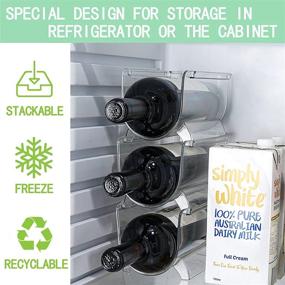 img 1 attached to 🍾 Efficient Wine and Water Bottle Organizer: Zeeych Set of 2 Stackable Wine Rack Holders for Kitchen Countertop, Pantry, Fridge - Convenient Storage Solution for Wine, Beer, Soda, and More (2 Pack, Clear)