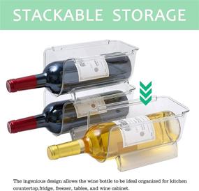 img 2 attached to 🍾 Efficient Wine and Water Bottle Organizer: Zeeych Set of 2 Stackable Wine Rack Holders for Kitchen Countertop, Pantry, Fridge - Convenient Storage Solution for Wine, Beer, Soda, and More (2 Pack, Clear)