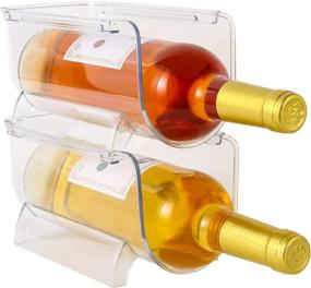 img 4 attached to 🍾 Efficient Wine and Water Bottle Organizer: Zeeych Set of 2 Stackable Wine Rack Holders for Kitchen Countertop, Pantry, Fridge - Convenient Storage Solution for Wine, Beer, Soda, and More (2 Pack, Clear)