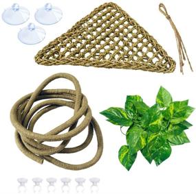 img 4 attached to 🦎 ZYYRT Bearded Dragon Hammock - Reptile Tank Accessories for Climbing, Jungle Climber Vines with Flexible Leaves Habitat, Reptile Decor for Chameleon, Lizards, Gecko, Snakes