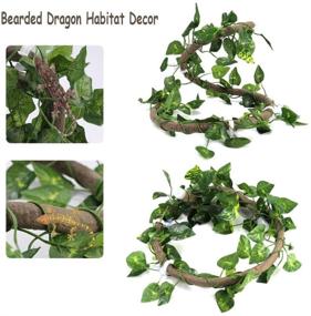 img 1 attached to 🦎 ZYYRT Bearded Dragon Hammock - Reptile Tank Accessories for Climbing, Jungle Climber Vines with Flexible Leaves Habitat, Reptile Decor for Chameleon, Lizards, Gecko, Snakes