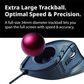 img 2 attached to 🖱️ Upgrade DEFT Wired Finger-Operated Trackball Mouse by ELECOM - 8-Button Function with Smooth Tracking, Optical Gaming Sensor, Ergonomic Design - Compatible with Windows / Mac - Red Ball (M-DT2URBK-G)