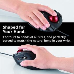 img 3 attached to 🖱️ Upgrade DEFT Wired Finger-Operated Trackball Mouse by ELECOM - 8-Button Function with Smooth Tracking, Optical Gaming Sensor, Ergonomic Design - Compatible with Windows / Mac - Red Ball (M-DT2URBK-G)