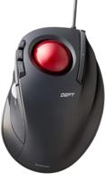 🖱️ upgrade deft wired finger-operated trackball mouse by elecom - 8-button function with smooth tracking, optical gaming sensor, ergonomic design - compatible with windows / mac - red ball (m-dt2urbk-g) logo