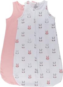 img 4 attached to 🐰 Ely's & Co. Wearable Blanket Baby Sleep Bag Bunnies 2-Pack - 100% Cotton, Pink, 6-12 Months
