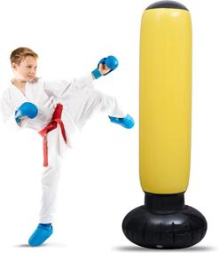 img 4 attached to 🥊 Free Standing Inflatable Punching Bag for Kids and Adults - Perfect for Karate, Taekwondo, Boxing, and Energy Release