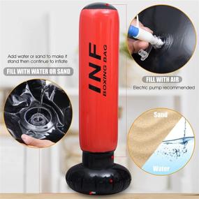 img 3 attached to 🥊 Free Standing Inflatable Punching Bag for Kids and Adults - Perfect for Karate, Taekwondo, Boxing, and Energy Release