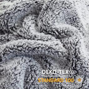 img 1 attached to 🛏️ Bedsure Ombre Fleece Sherpa Blanket: Super Soft Queen Size Bed Blanket for All Seasons - 2 Tone Gradient Grey (90x90 inches)