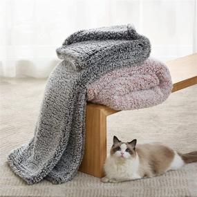 img 2 attached to 🛏️ Bedsure Ombre Fleece Sherpa Blanket: Super Soft Queen Size Bed Blanket for All Seasons - 2 Tone Gradient Grey (90x90 inches)