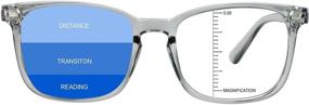 img 4 attached to 👓 LAMBBAA Vintage Square Progressive Multifocal Presbyopic Glasses, Anti-Blue Light Eyewear for Men and Women Readers