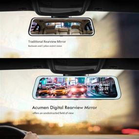 img 3 attached to 📸 Acumen Mirror Dash Cam - 10'' Touch Screen, Dual Lens 1080P Full HD Cameras, Parking Mode, G-Sensor, Loop-Recording, Night Vision - Includes 32GB SD Card (R1080P)