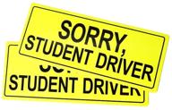 student driver yellow magnet sticker logo
