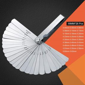 img 1 attached to High-Quality Stainless Steel Feeler Gauge: Metric and Imperial Gap Measuring Tool (0.04-0.63 mm, 26 Blades)
