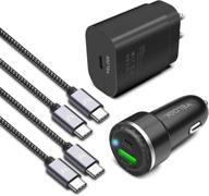 🔋 25w pd pps usb c супер быстрая зарядка комплект от velogk - совместима с samsung galaxy s21/s20/plus/ultra/note 20/10/a71 и 2020/2018 ipad pro/air | включает 2x 3.3ft нейлоновые плетеные usb c-на-c кабели логотип