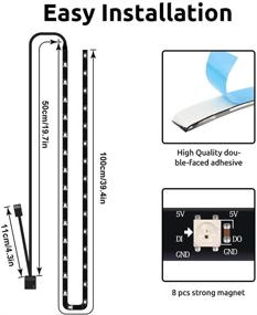 img 2 attached to Совместимая лента Adressable RGB LED Ширина 40 дюймов / 100 см для корпуса ПК с поддержкой ASUS Aura SYNC/MSI Mystic Sync/ASROCK Aura RGB/GIGABYTE RGB Fusion, 5В 3-контактный разъем, полоса с фантастическим цветовым эффектом RGBW.