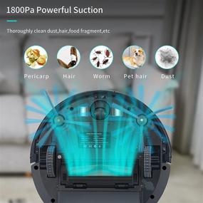 img 2 attached to 🤖 High-Power 2-in-1 Robot Vacuum and Mop Combo with 1800Pa Suction, Quiet Operation, Self-Charging, Alexa Compatibility, Wi-Fi/App/Remote Control, Ideal for Pet Hair, Hard Floors, and Carpets