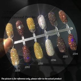 img 1 attached to 💎 DAGEDA 6 Color Crystal Diamond Nail Powder: Enhance Your Naail Art with Chrome Gilt Shiny Pigments & Decorations