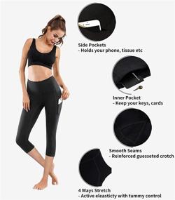 img 1 attached to 🏋️ Lingswallow High Waist Yoga Pants with Pockets - Tummy Control, 4-Way Stretch Workout Leggings for Running and Yoga