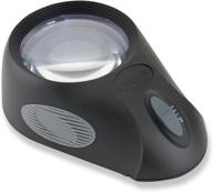 carson lumiloupe ultra 5x led lighted stand loupe magnifier with adjustable brightness (ll-88), black logo