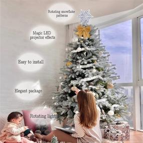 img 1 attached to SUPFINE Christmas Tree Topper Light Projector, 3D Glitter White Snowflake Light for Christmas Tree Decorations with LED Rotating Snowflakes - Enhance Your Christmas Atmosphere