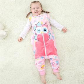 img 3 attached to 👶 JunNeng Baby Boy Girl Fleece Sleeveless Sleep Bag with Feet: Trendy Pink Owl Cartoon Onesie Pajamas for Kids (3-5 Years)