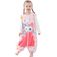 👶 junneng baby boy girl fleece sleeveless sleep bag with feet: trendy pink owl cartoon onesie pajamas for kids (3-5 years) logo