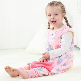 img 2 attached to 👶 JunNeng Baby Boy Girl Fleece Sleeveless Sleep Bag with Feet: Trendy Pink Owl Cartoon Onesie Pajamas for Kids (3-5 Years)