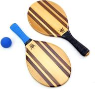 frescobol paddle ball set - beach stripes by hammer crown logo