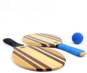 img 2 attached to Frescobol Paddle Ball Set - Beach Stripes by Hammer Crown