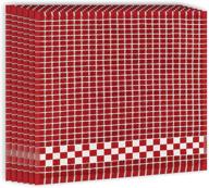 fecido classic dark color cotton terry kitchen dish cloths (set of 6, red) - 12 x 12 inches with hanging loop logo