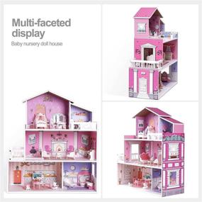 img 3 attached to ROBUD Dollhouse Playset Furniture Toddlers
