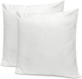 img 4 attached to 🛏️ NKTM 100% Cotton 205 Thread Count Zippered Pillow Protector Covers - Set of 2 (18inx18in, White, Cover only, Pillow Inner Not Included)