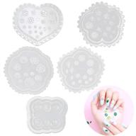 🌸 set of 5 flowers 3d silicone mold for nails art carving, diy nail art decorations supplies and templates for manicure - nail art tools logo