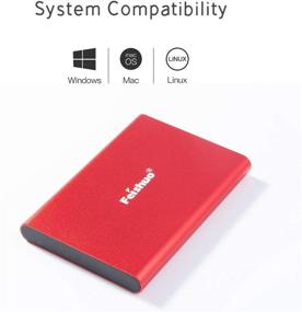 img 2 attached to 💾 FEISHUO 1TB Portable External Hard Drive - USB 3.0 HDD for PC, Mac, Windows, Linux, Android OS (Red)