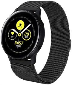 img 3 attached to 📿 JOHIPI сетчатый ремешок из нержавеющей стали для Samsung Galaxy Watch 4/Watch 4 Classic/Active 2/Watch 3/Active - черный ремешок 20 мм для женщин и мужчин