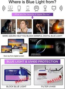 img 3 attached to 👓 Protect Your Eyes with MARE AZZURO 4 Pack Blue Light Blocking Reading Glasses for Women and Men - Available in 1.0 to 4.0 Strengths