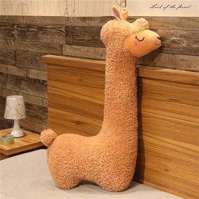 img 4 attached to 🦙 Deaboat 40" Giant Alpaca Plush Pillow: Adorable Llama Stuffed Animal Toy and Cozy Home Decor for All Ages (Brown, 40inch)