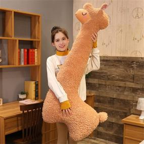 img 1 attached to 🦙 Deaboat 40" Giant Alpaca Plush Pillow: Adorable Llama Stuffed Animal Toy and Cozy Home Decor for All Ages (Brown, 40inch)