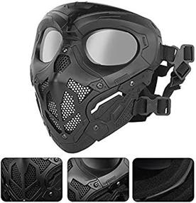 img 1 attached to WoSporT Airsoft Mask: Full-Face Tactical Paintball Mask with Goggles for 🎭 BB Hunting, CS Game, Paintball, Halloween Cosplay - Impact Resistant Safety Mask (Black)